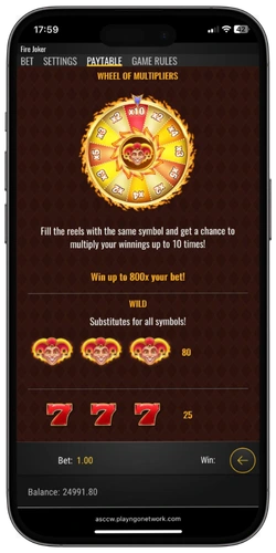 Fire Joker slot demo uitbetalingstabel informatiepagina mobiel