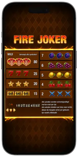Alle spelsymbolen Fire Joker