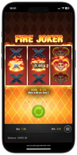 Fire Joker De rij afsluiten met een joker